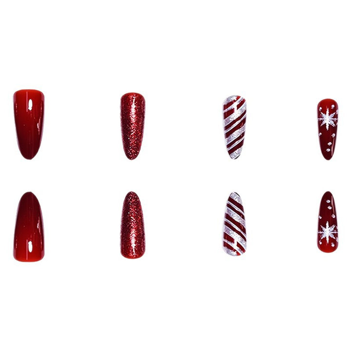 Festliche Feiertags-Stiletto-Nagelkunst Karnz