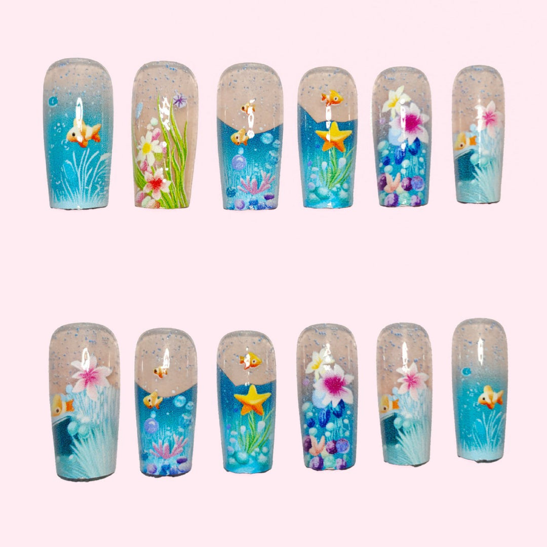 3D Unterwasser Künstlerische Nagelkunst