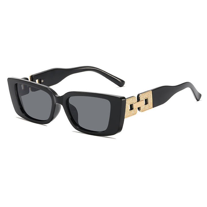 Übergroße quadratische Sonnenbrille mit glamourösem Akzent Karnz