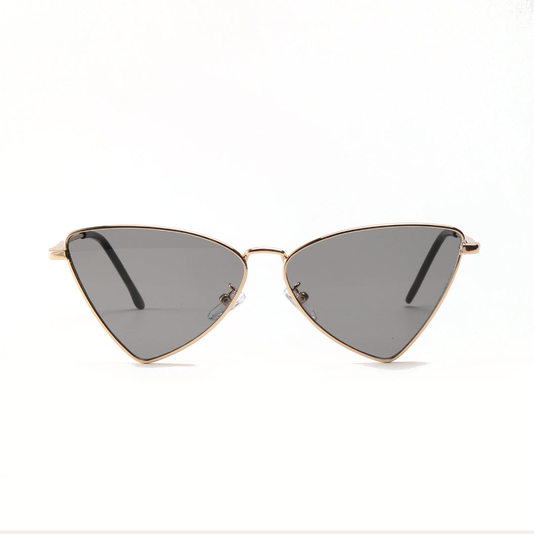 Damen trendige Cat-Eye Sonnenbrille mit goldenen Akzenten Karnz