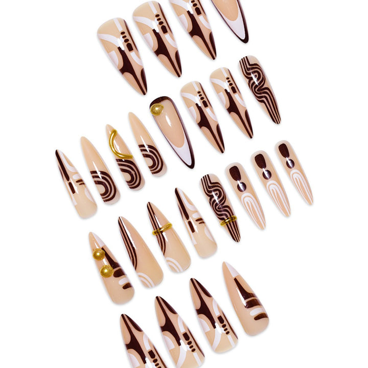 Dekorative Stiletto Press-On Nagelkunst Erweiterungen Karnz