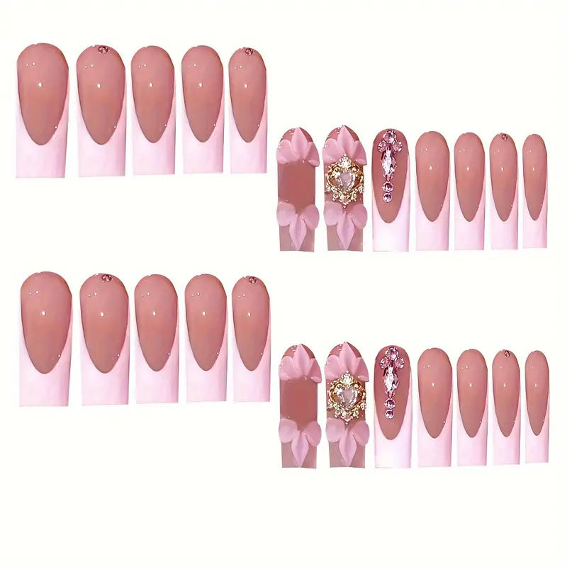 Floral Bohemian Press-On Nagelkunst Karnz