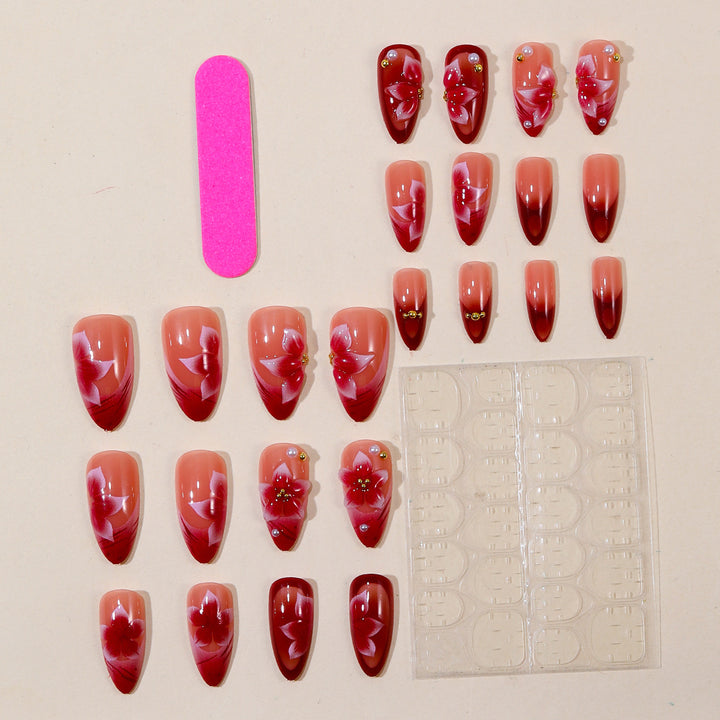 Florale Akzent Stiletto Nagelkunst Verlängerungen Karnz