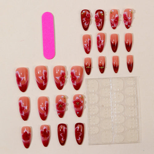 Florale Akzent Stiletto Nagelkunst Verlängerungen Karnz
