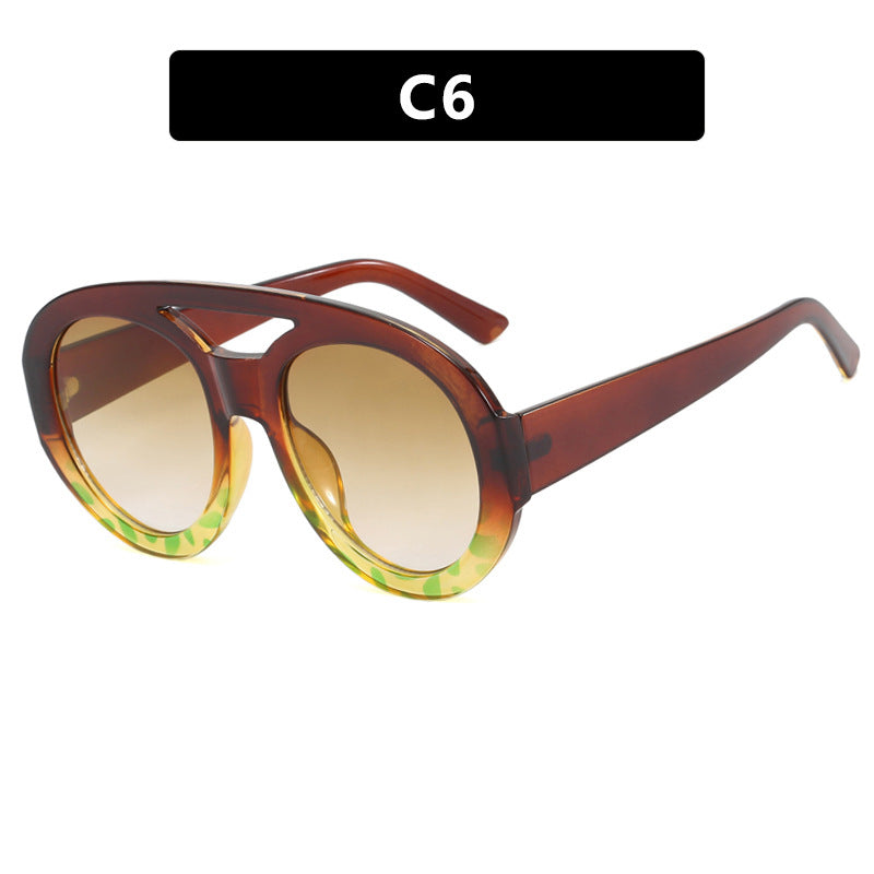 Damen oversized Sonnenbrille mit mehrfarbigem Rahmen und modischem Design Karnz