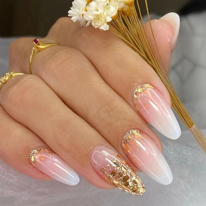 Elegante Glitter Gel Nagelspitzen Karnz