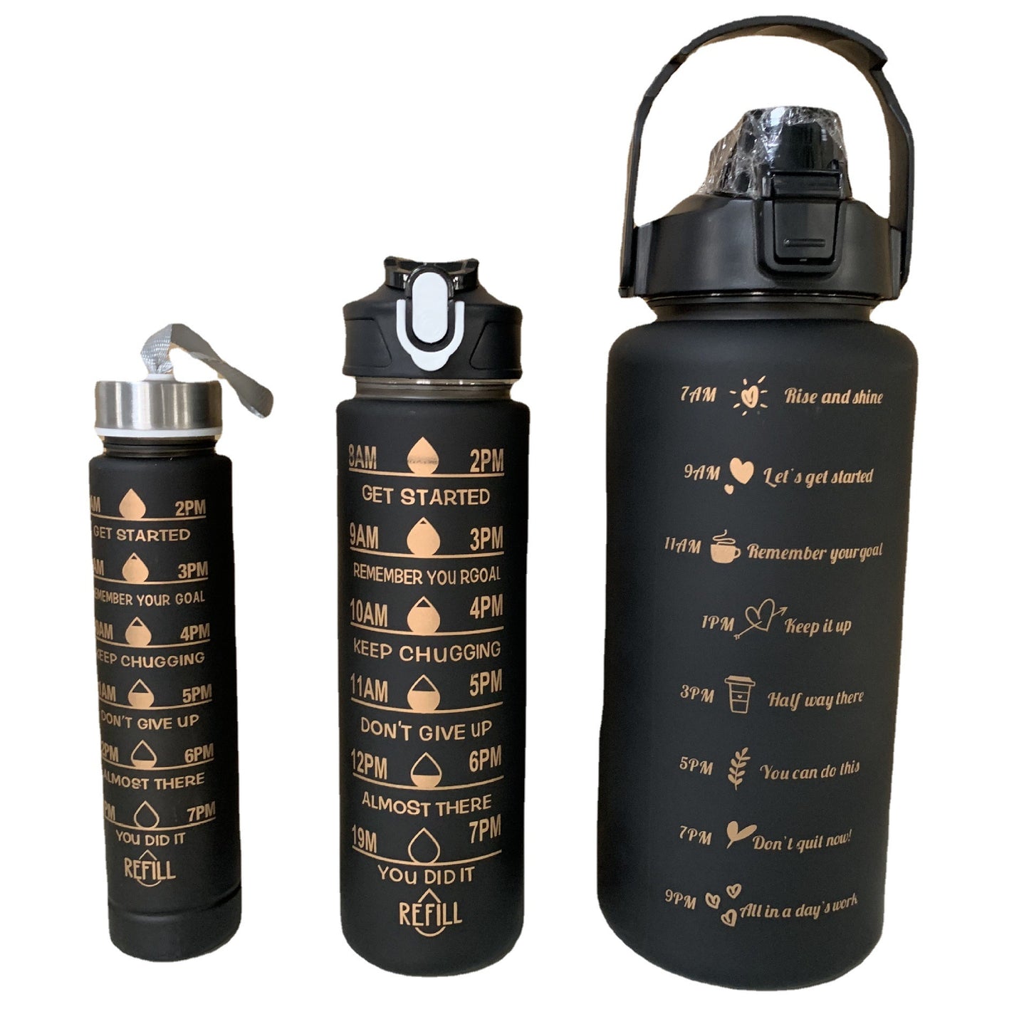 Unisex Motivierende Wasserflasche mit Zeitmarkierungen Karnz