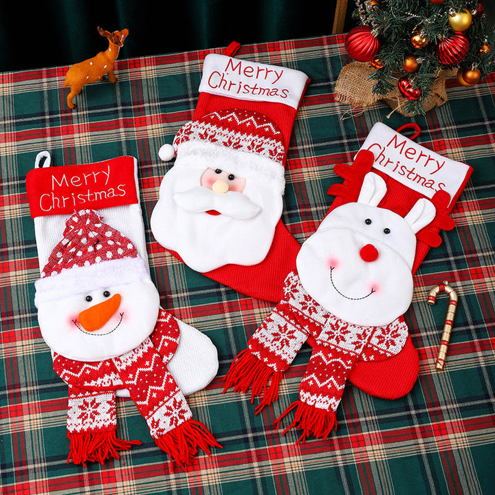 Weihnachtsstrumpf mit Schneemann-Motiv Karnz