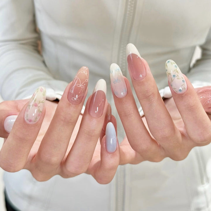 Blumenmuster Nail Art Presse-auf Set
