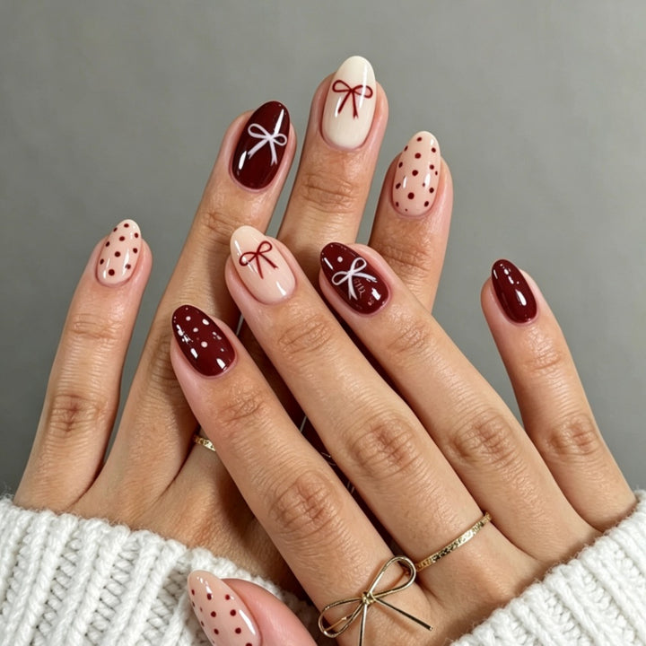 Floral Design Stiletto Press-On Nägel