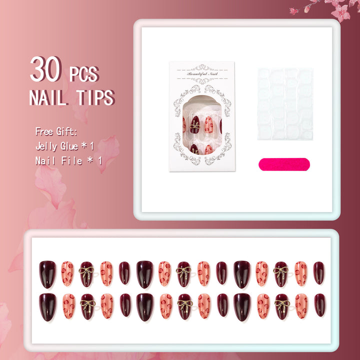 Kreatives Leoparddruck Press-On Nail Art Set