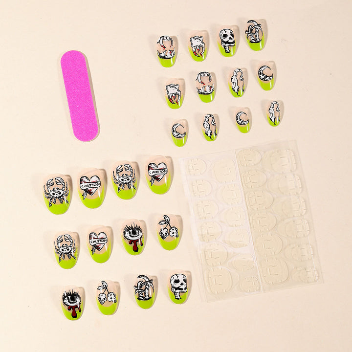 Künstlerisches Skull und Eye Nagelkunst Set Karnz