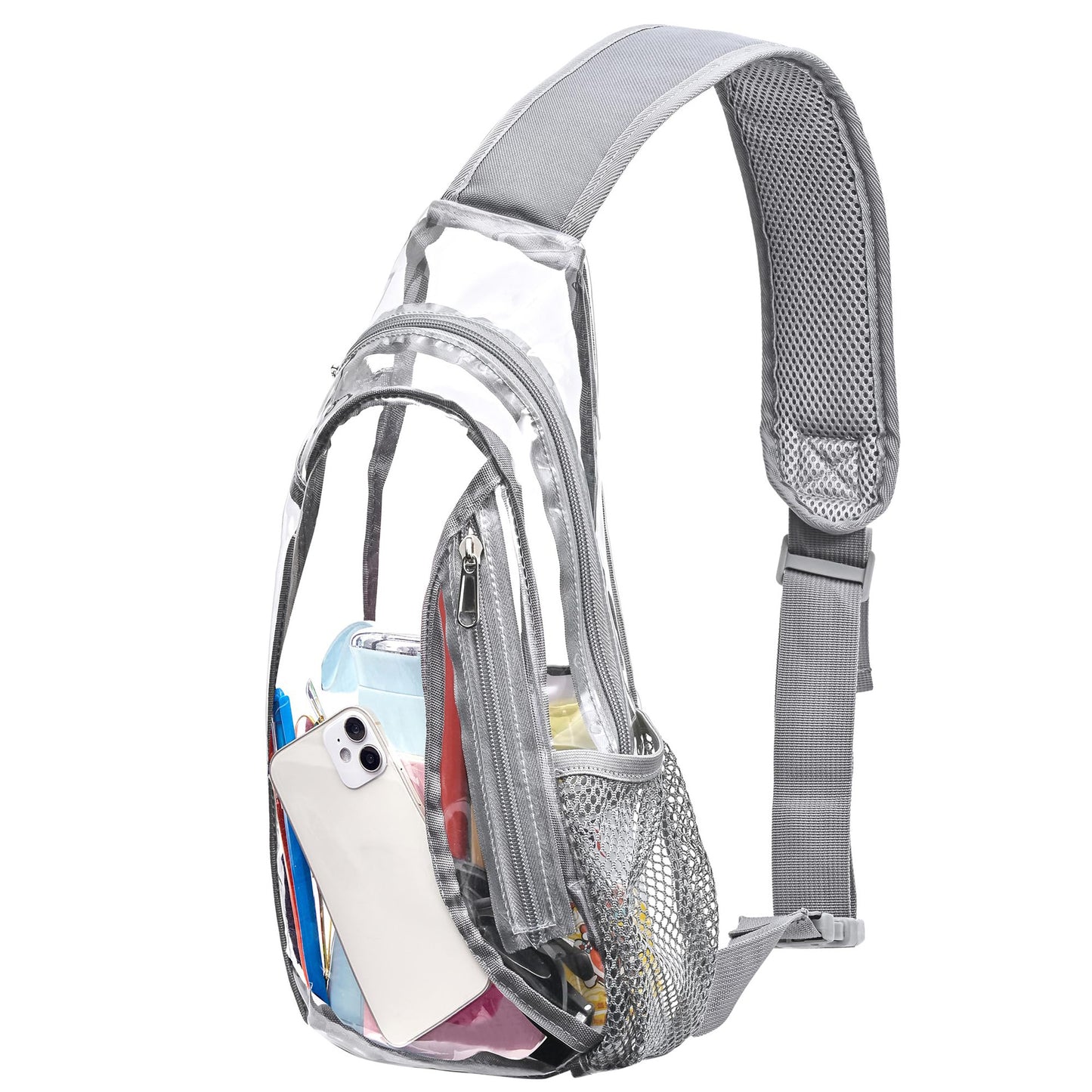 Unisex durchsichtiger Sling-Rucksack mit mehreren Fächern Karnz