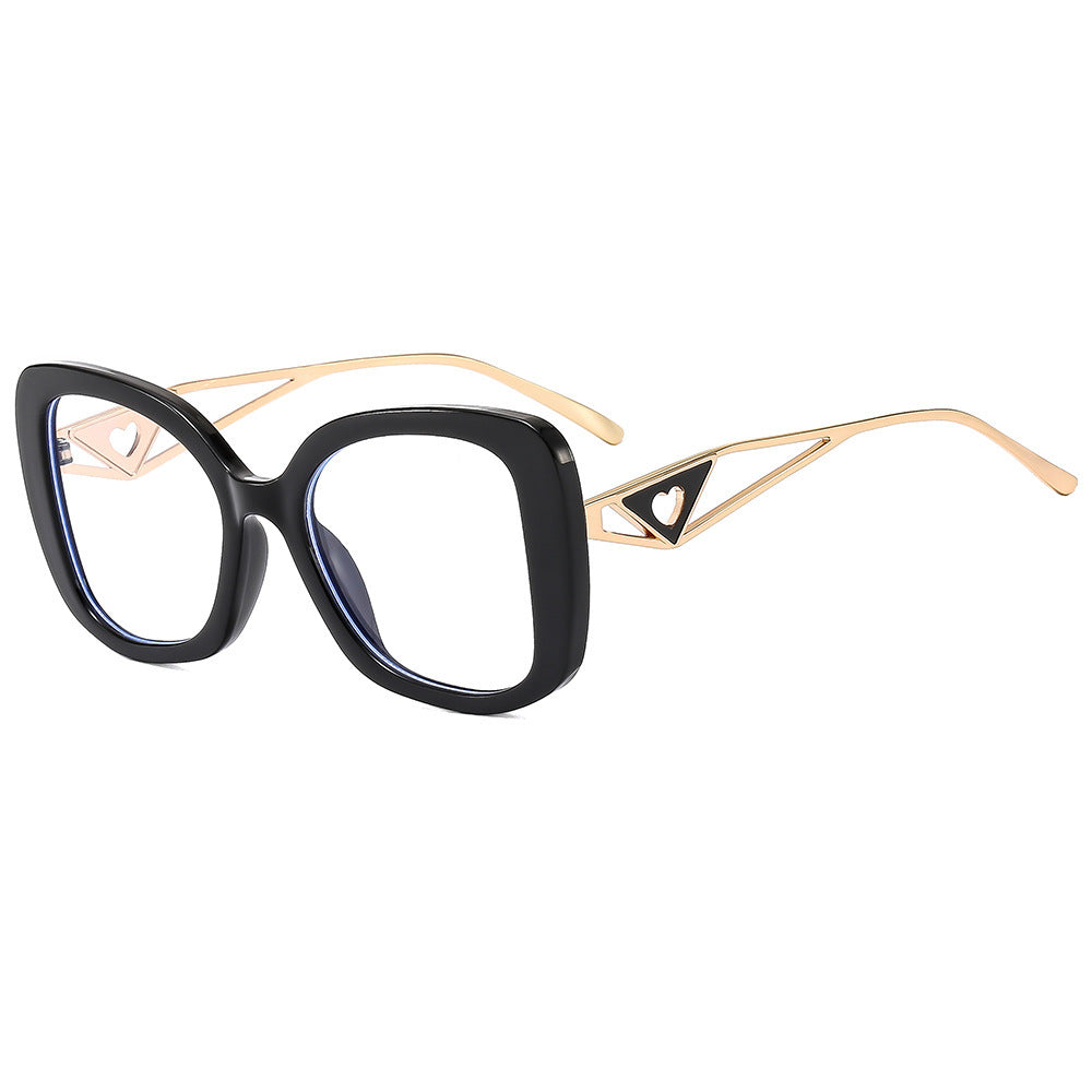 Damen modische oversized Sonnenbrille mit luxuriösem Herzdetail Karnz