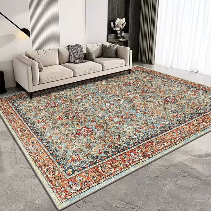 Vintage Floral Patterned Area Rug Karnz