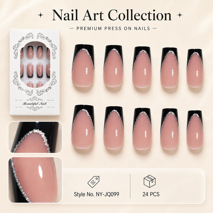 Premium Kunstnagel Set mit eleganter Verzierung Karnz