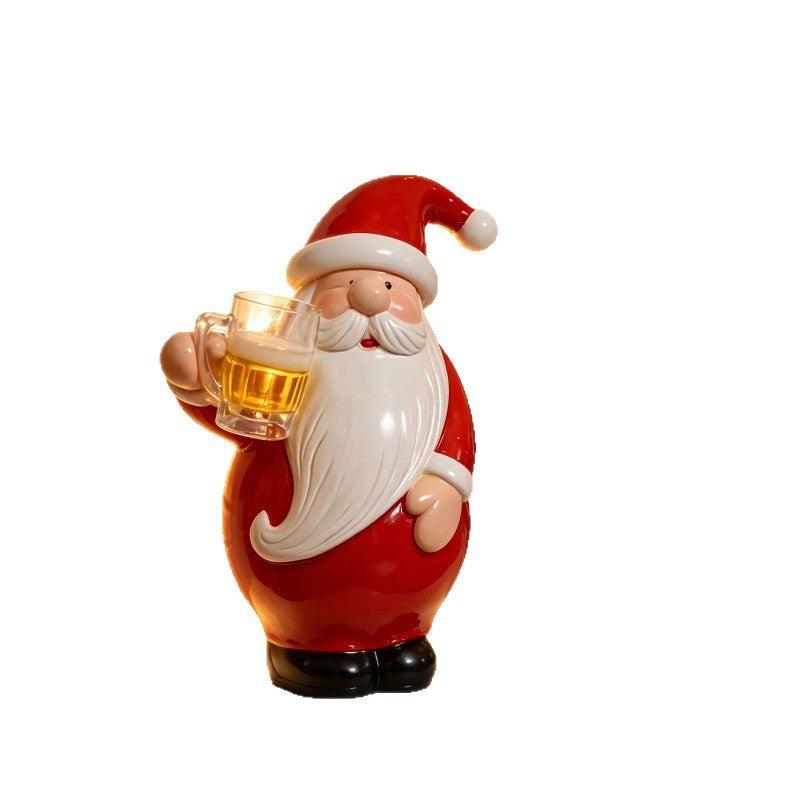 Dekorative Weihnachtsmannfigur mit Bierkrug Karnz