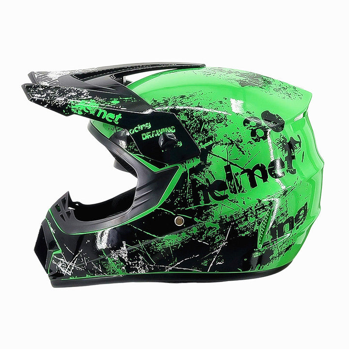 Vollgesicht-Motocross-Helm mit verlängertem Visier und verstärktem Kinnschutz Karnz