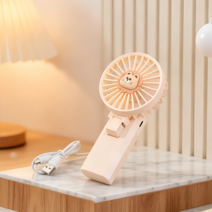 Unisex Tragbarer Handventilator mit niedlichem Löwenmotiv Karnz