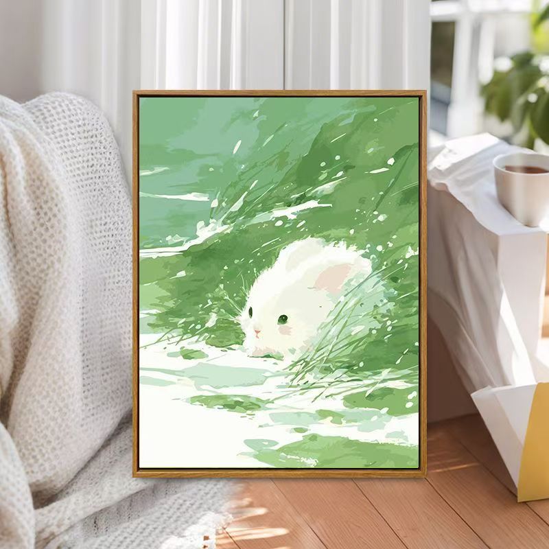 Verspielt Hase Illustration Leinwand Kunst Karnz