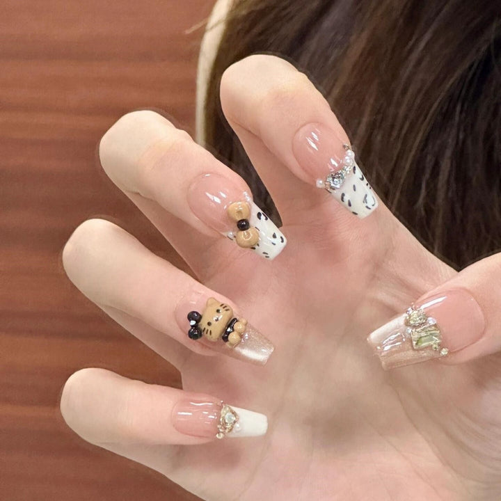 Elegante Glänzende Press-On Nagelset  1791774068