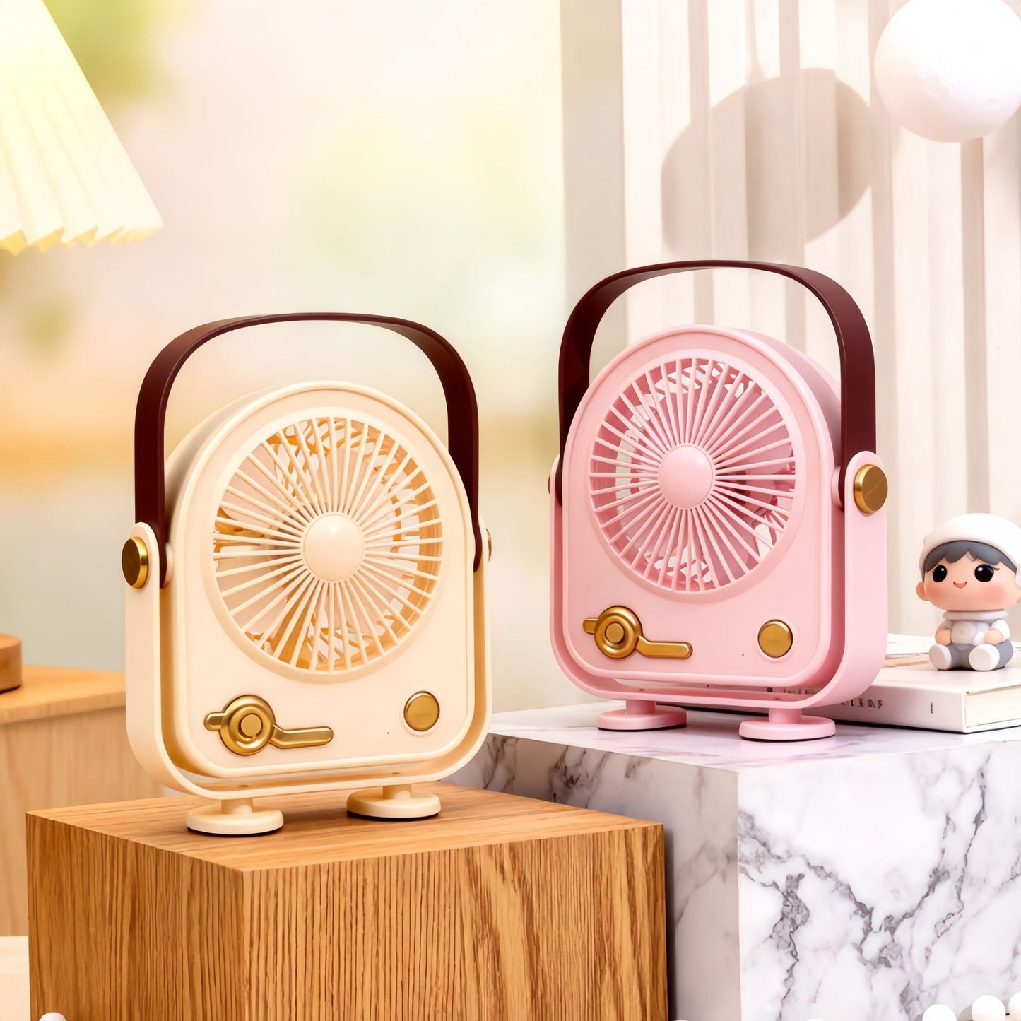 Damen Tragbarer Retro Ventilator Karnz