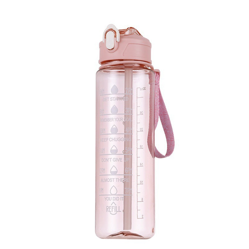 Damen Motivations-Trinkflasche mit integrierten Zeitmarkierungen und ergonomischem Design Karnz