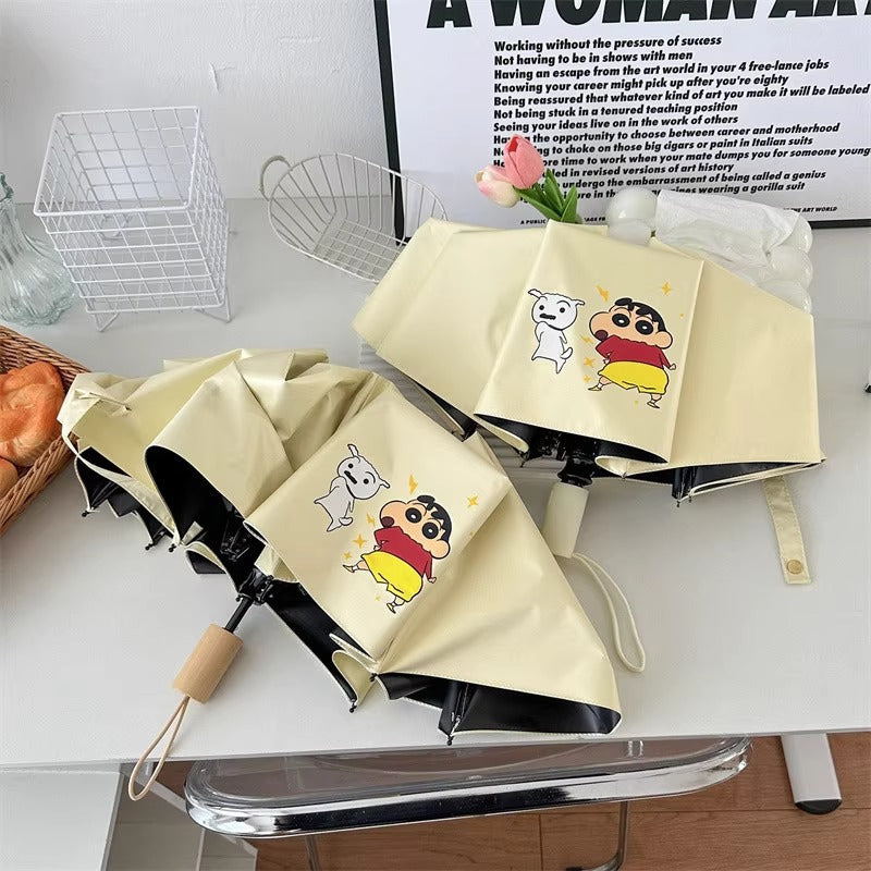Damen Faltregenschirm mit kreativem Charakterdesign Karnz