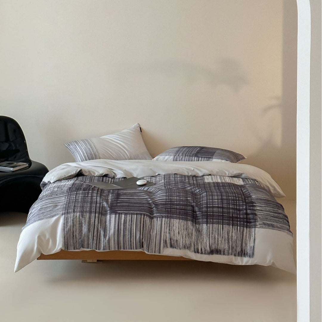 Bettbezug-Set aus Baumwollsatin mit Boho-Ethno-Muster und Wendefunktion