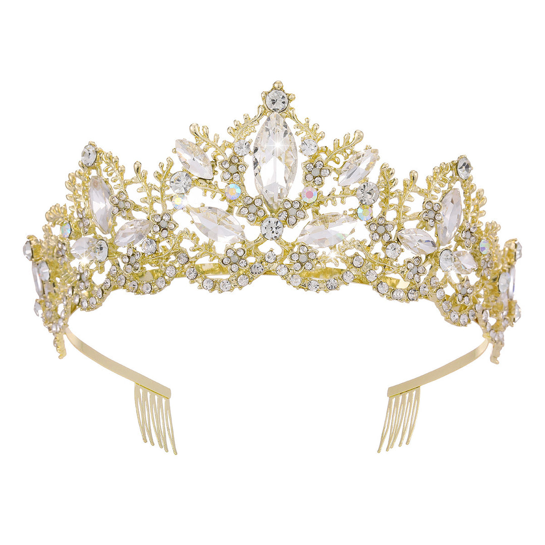 Damen Glamouröse Tiara mit funkelnden Kristallverzierungen Karnz