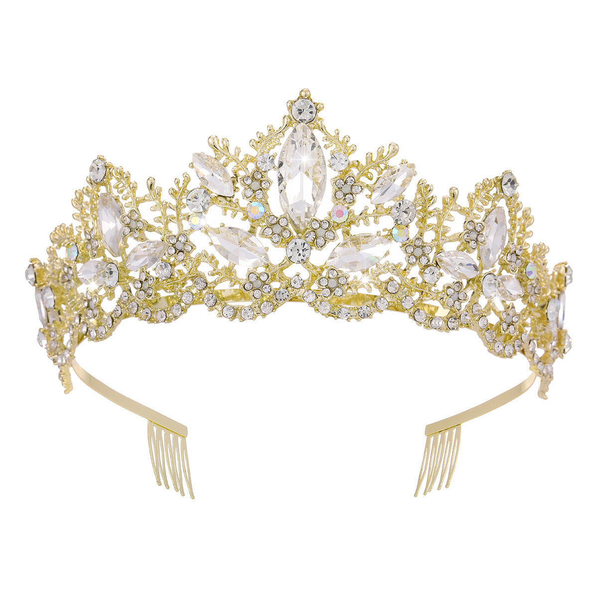 Damen Glamouröse Tiara mit funkelnden Kristallverzierungen Karnz