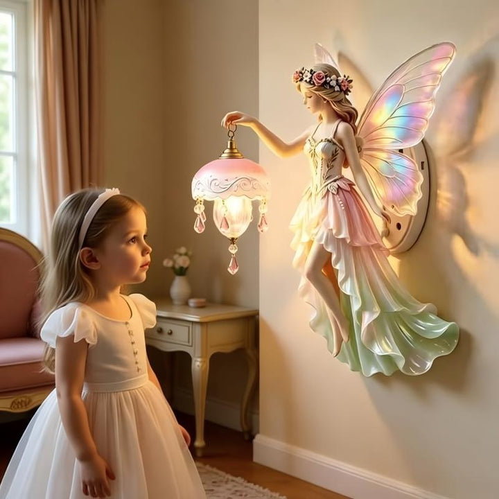 Dekorative Feenfigur mit LED-Licht Karnz
