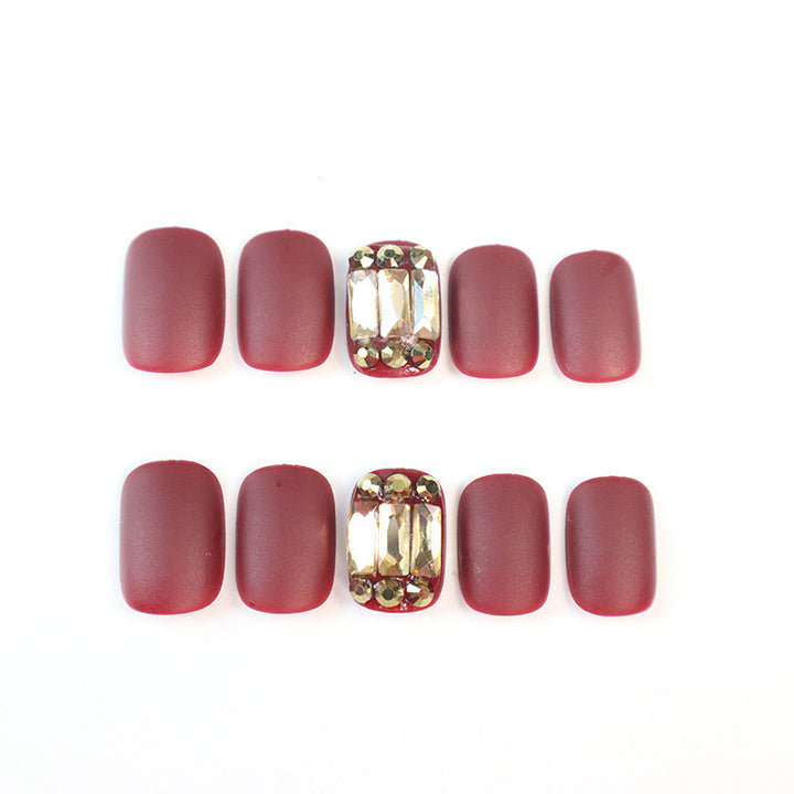 Premium Matte Press-On Nagelset mit Kristallakzenten Karnz