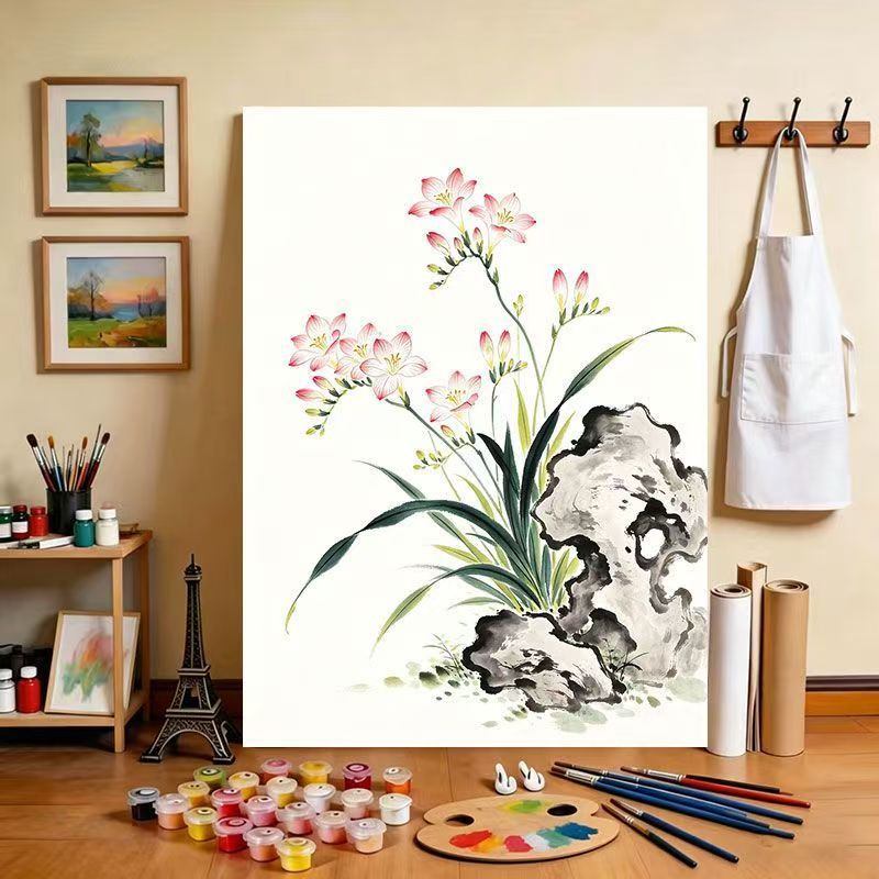 Blumeninspiriertes Leinwandkunstwerk Karnz
