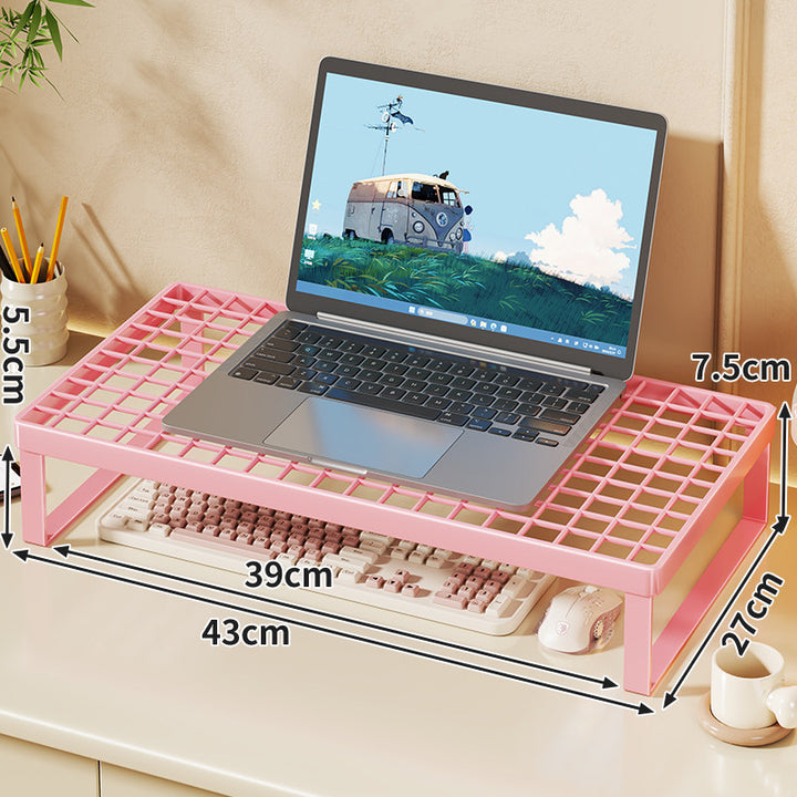 Erhöhter Mesh Laptop-Ständer mit Stauraum unter der Tastatur