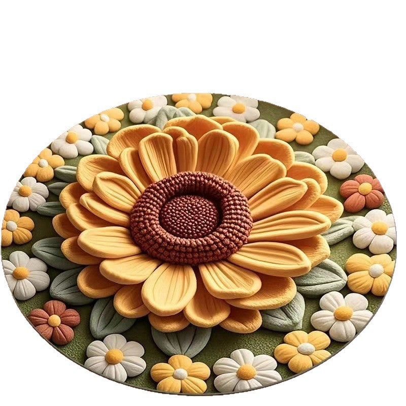 Florales Muster Plüsch-Teppich