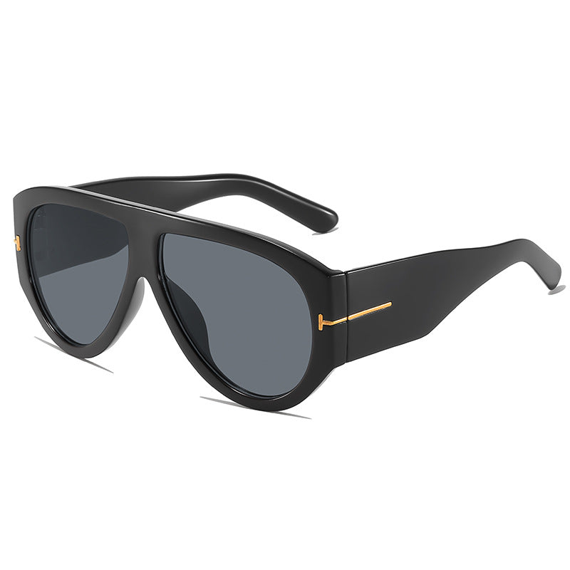 Modebewusste Übergroße Schild-Sonnenbrille Karnz