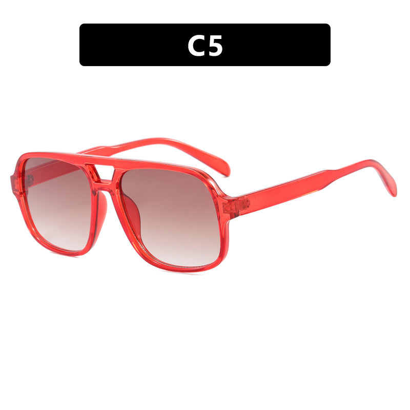 Damen moderne quadratische Sonnenbrille mit stylishem transparentem Rahmen Karnz
