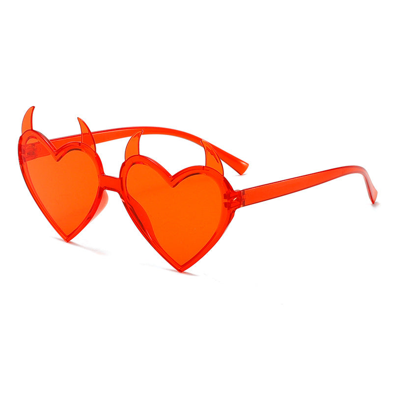 Damen kreative Herzform Sonnenbrille Karnz
