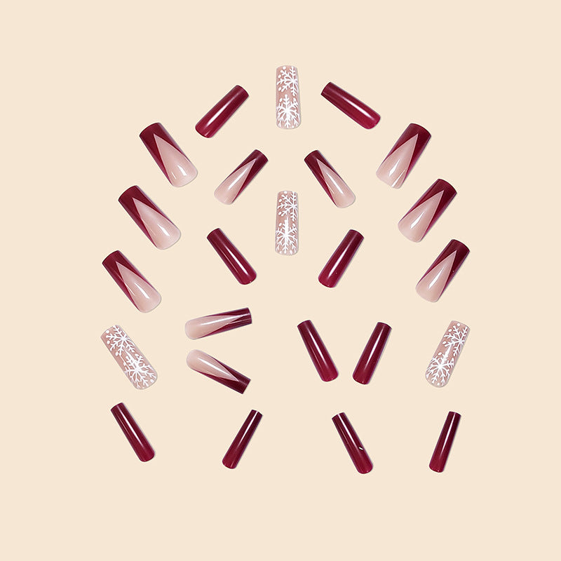 Premium Winter-Themen Press-On Nagelkunst Extensions