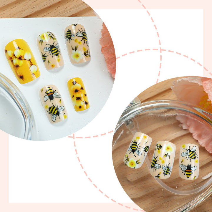 Bienen-Themen Press-On Nagelkunst Set Karnz