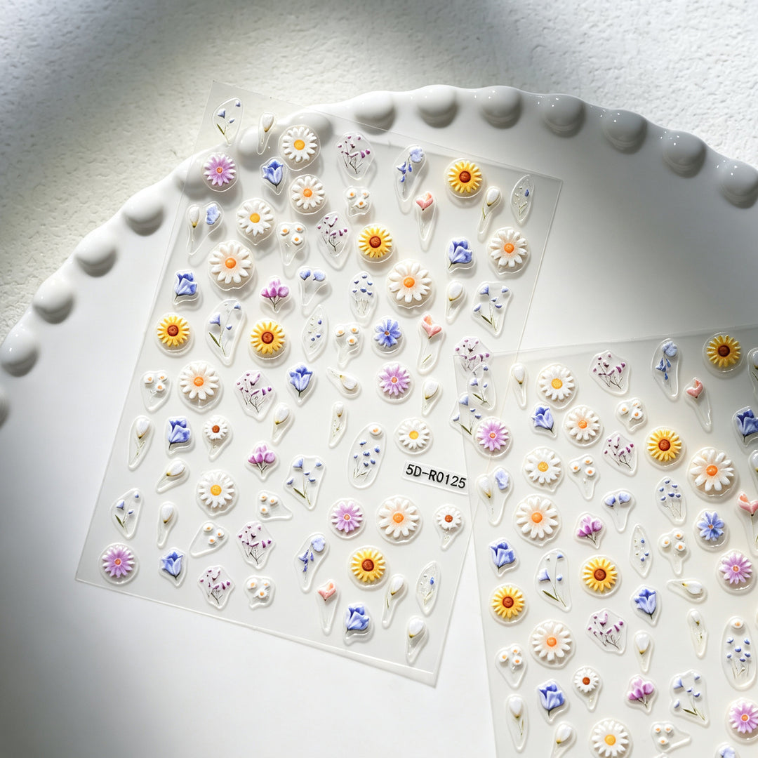 Dekorative 3D Blüten- und Schmetterling-Nagelkunst Charms