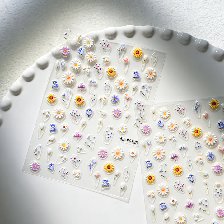 Dekorative 3D Blüten- und Schmetterling-Nagelkunst Charms