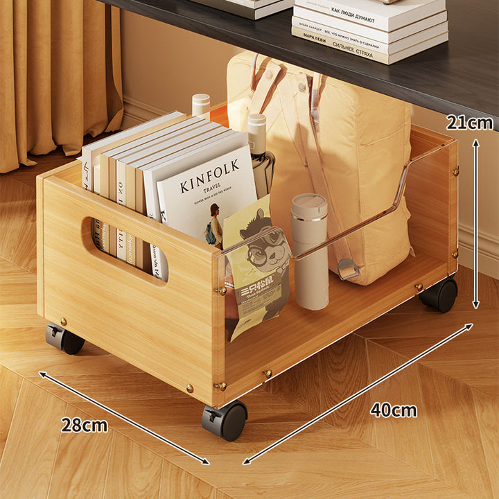 Unter-Tisch Rolllager Schublade mit Holzfront und Metallgitterseiten