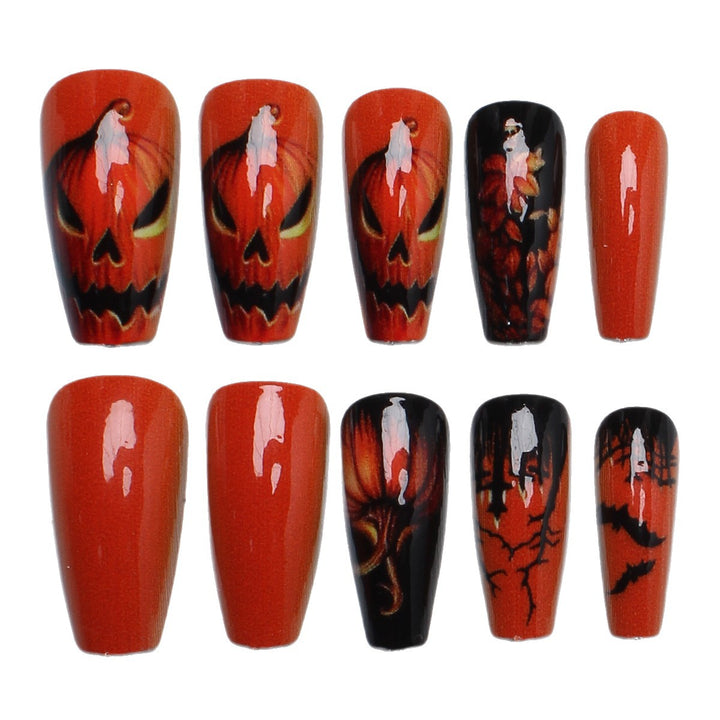 Kreatives Kunstnagelset mit Halloween-Motiv und leuchtendem Design Karnz
