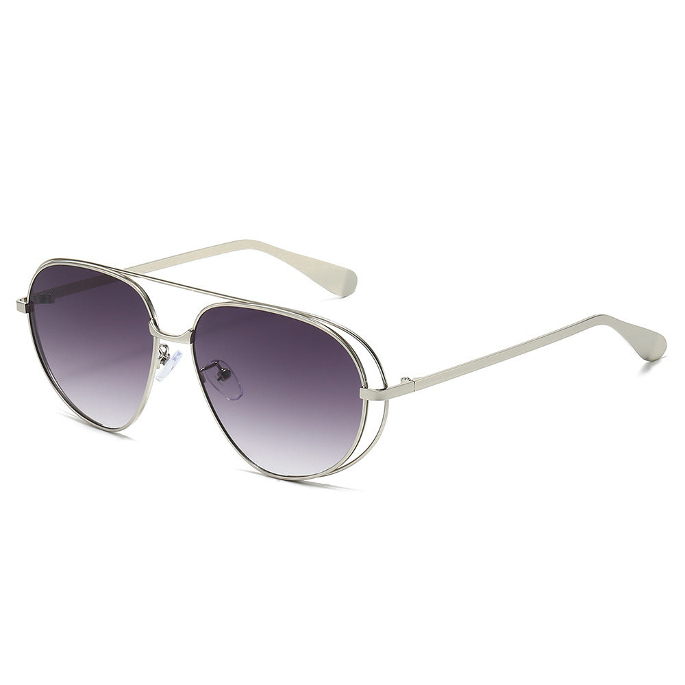 Stylische Aviator-Sonnenbrillen mit blauen Gläsern Karnz