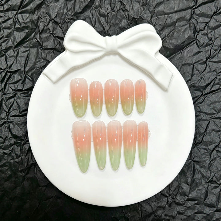 Künstlerisches Ombre Press-On Nagelset