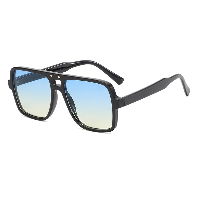 Damen quadratische oversized Sonnenbrille mit modischem transparentem Rahmen Karnz