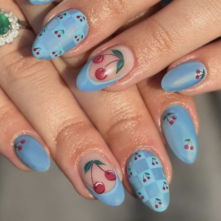 Kirschblüten-Themen Press-On Nagelkunst Set Karnz