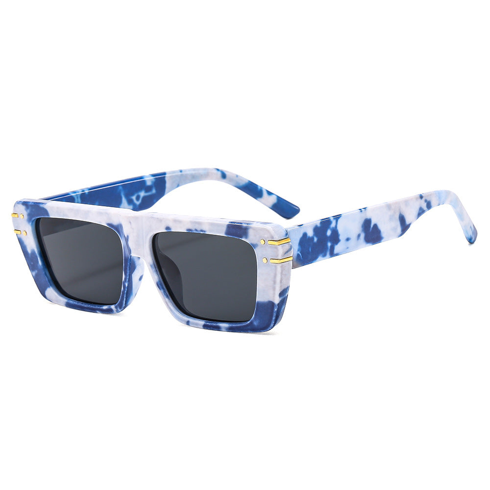 Damen modische quadratische Sonnenbrille mit glänzenden Akzenten Karnz